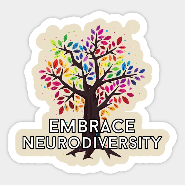Neurodiversity Tree Tee Sticker by Pchadden